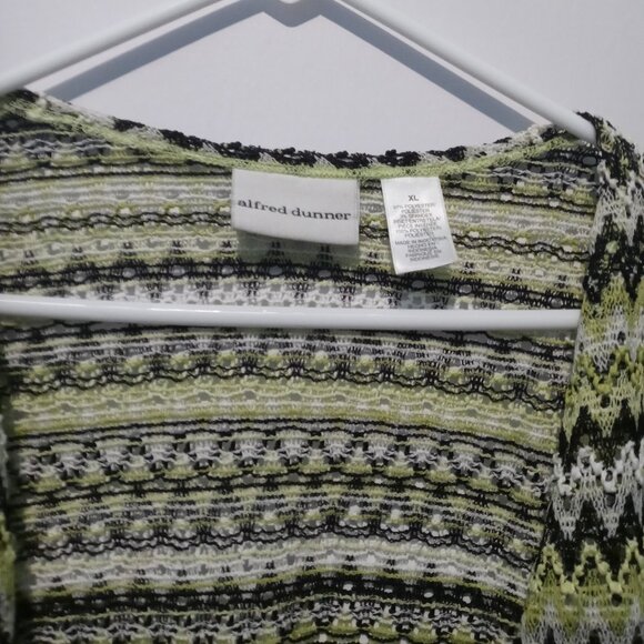 Alfred Dunner Blouse Women's Open Knit Cardigan Top Short Sleeve Size XL - Picture 4 of 9